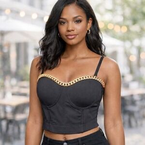 Black Chain Bustier Women's XL